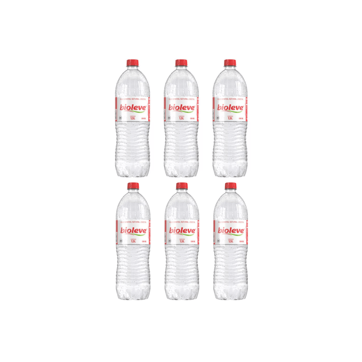 Água Mineral Com Gás Fardo 6x1,5L Bioleve